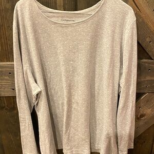 Croft & Barrow Women's Heather Gray Long Sleeve Tee